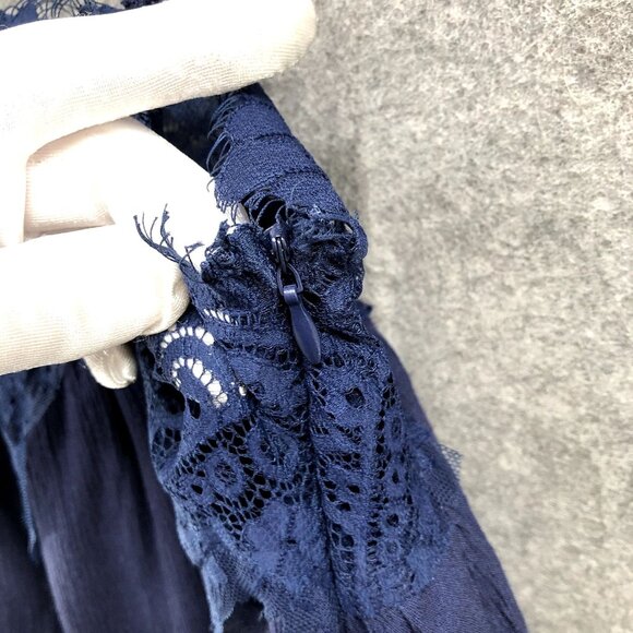 NWT L'atiste Sleepless Night Dress Womens S Blue Lace Cami Mini Slip Dress - Picture 7 of 11